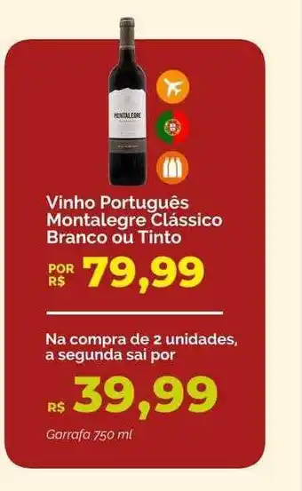 Oba Hortifruti Vinho português montalgre clássico branco ou tinto oferta
