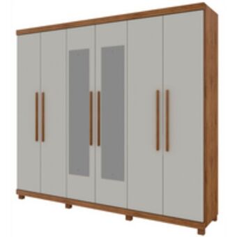 Novo Mundo Guarda-roupa casal absolut em mdf 06 portas 04 gavetas com espelho oferta