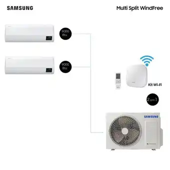 Carrefour Kit ar condicionados 2x9.000 btu multi split inverter windfree quente e frio com wifi (220v) 220v oferta