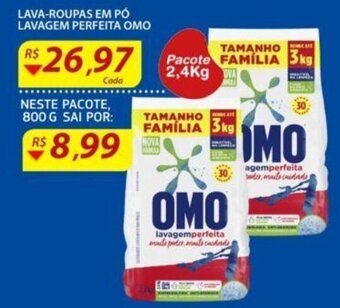 Assaí Atacadista Lava roupas em po lavagem Perfeita Omo 800g oferta