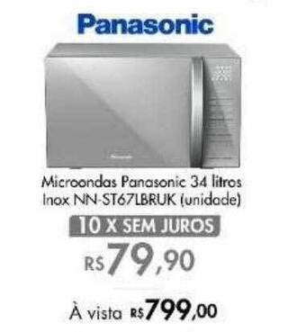 Microondas panasonic 34 litros inox nn-st67lbruk unidade