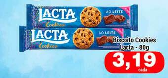 Shibata Supermercados Biscoito Cookies Lacta 80g oferta