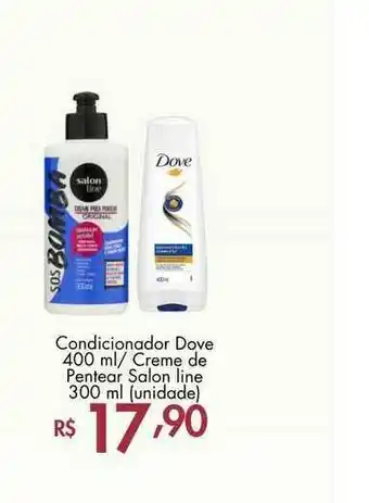 Condicionador Dove 400 Ml Creme De Pentear Salon Line 300ml
