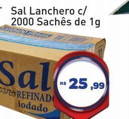 Tonin Superatacado Sal lanchero c/ 2000 sachês de 1g oferta