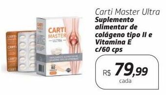 Drogal Carti master ultra suplemento alimentar de colágeno tipo ii e vitamina e c/60 cps oferta