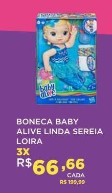 DB Supermercados Boneca baby alive linda sereia loira oferta