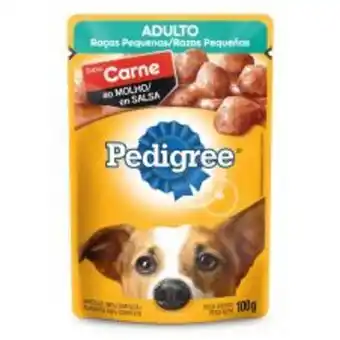 Ração para cães úmida pedigree raças pequenas carne ao molho adulto sachê 100 g