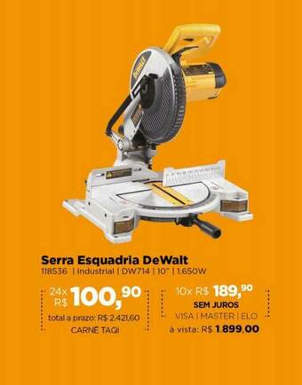Lojas TaQi Serra Esquadria Dewalt oferta