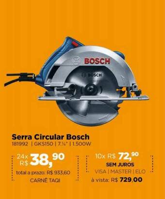 Lojas TaQi Serra Circular Bosch oferta