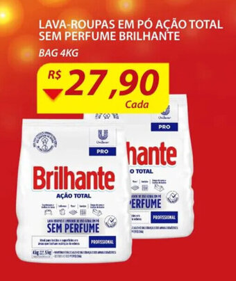 Assaí Atacadista Lava roupas em po Acao Total sem Perfume Brilhante bag 4kg oferta