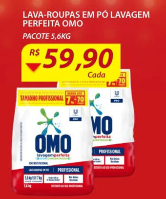 Assaí Atacadista Lava roupas em po Lavagem Perfeita Omo 5.6kg oferta