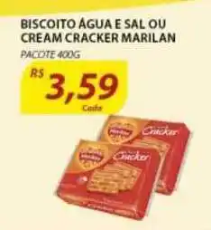 Assaí Atacadista Biscoito Agua E Sal Ou Cream Cracker Marilan 400g oferta