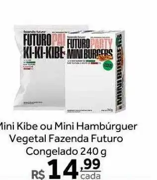 Verdemar Supermercado Mini kibe ou mini hambúrguer vegetal fazenda futuro congelado oferta