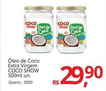 Supermercados Koch Óleo de coco extra virgem coco show oferta