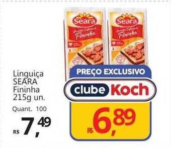Supermercados Koch Linguiça seara fininha oferta