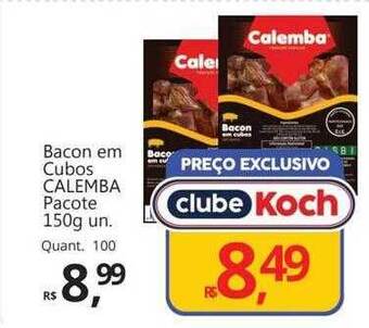 Supermercados Koch Bacon em cubos calemba oferta