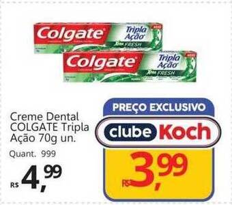 Supermercados Koch Creme dental colgate tripla ação oferta
