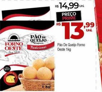 Brasão Supermercados Pão de queijo forno oeste oferta