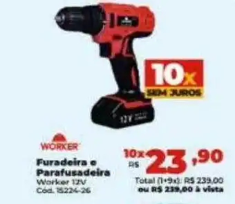 Lojas Becker Furadeira e parafusadeira worker oferta