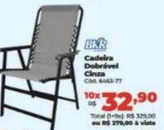 Lojas Becker Cadeira dobrável cinza bkr oferta