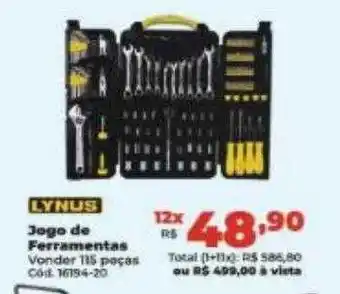 Lojas Becker Jogo de ferramentas lynus oferta