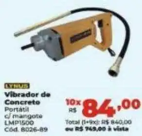 Lynus vibrador de concreto