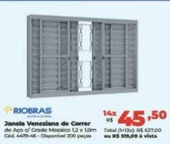 Lojas Becker Riobras janela veneziana de correr oferta