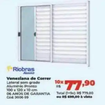 Veneziana de correr riobras