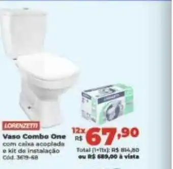 Lojas Becker Vaso combo one lorenzetti oferta