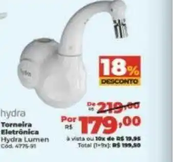 Lojas Becker Hydra torneira eletrônica oferta