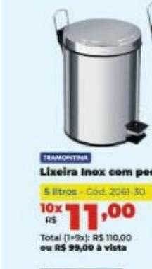 Tramontina lixeira inox com pedal