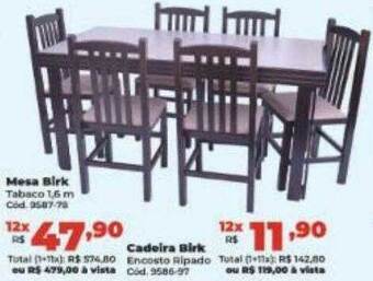 Lojas Becker Mesa birk cadeira birk oferta