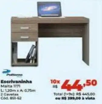 Lojas Becker Escrivaninha oferta