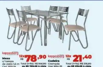 Lojas Becker Mesa cadeira kappesberg oferta