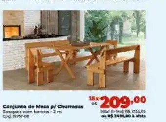 Lojas Becker Conjunto de mesa p churrasco oferta