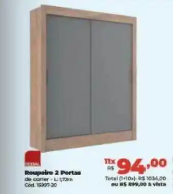 Lojas Becker Roupeiro 2 portas oferta