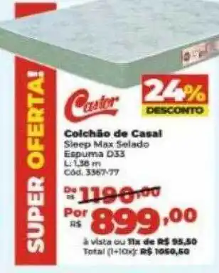 Lojas Becker Colchão de casal castor 24% desconto oferta