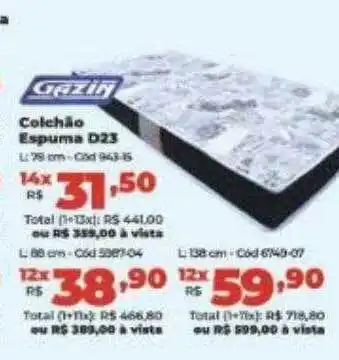 Colchão espuma d23 gazin