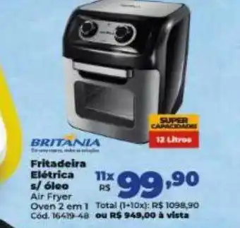 Lojas Becker Fritadira elétrica s óleo britânia oferta