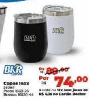 Lojas Becker Copos inox bkr oferta