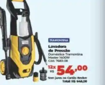 Lojas Becker Lavadora de pressão tramontina oferta