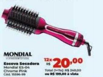 Lojas Becker Mondial escova secadora oferta