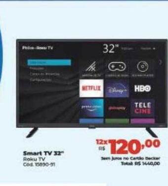 Lojas Becker Smart tv 32 oferta