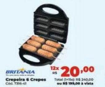 Lojas Becker Britania crepeira 6 crepes oferta
