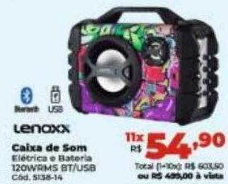Lojas Becker Lenoxx caixa de som oferta