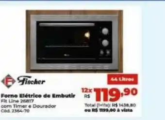 Lojas Becker Fischer forno elétrico de embutir oferta