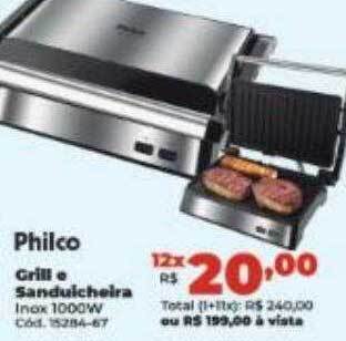Lojas Becker Philco grill e sanduicheira oferta