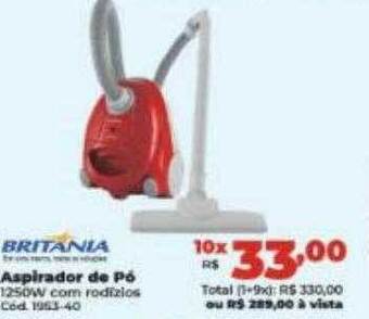 Lojas Becker Britania aspirador de pó oferta