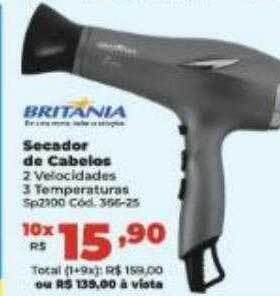 Lojas Becker Britania secador de cabelos oferta
