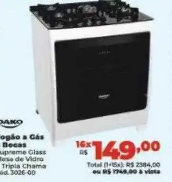 Fogão a gás dako